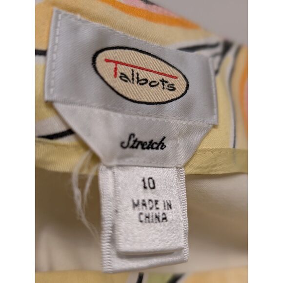 Talbots Yellow Butterfly Floral Cotton Mini Skirt 10 Garden Girl Cottagecore - Picture 5 of 8